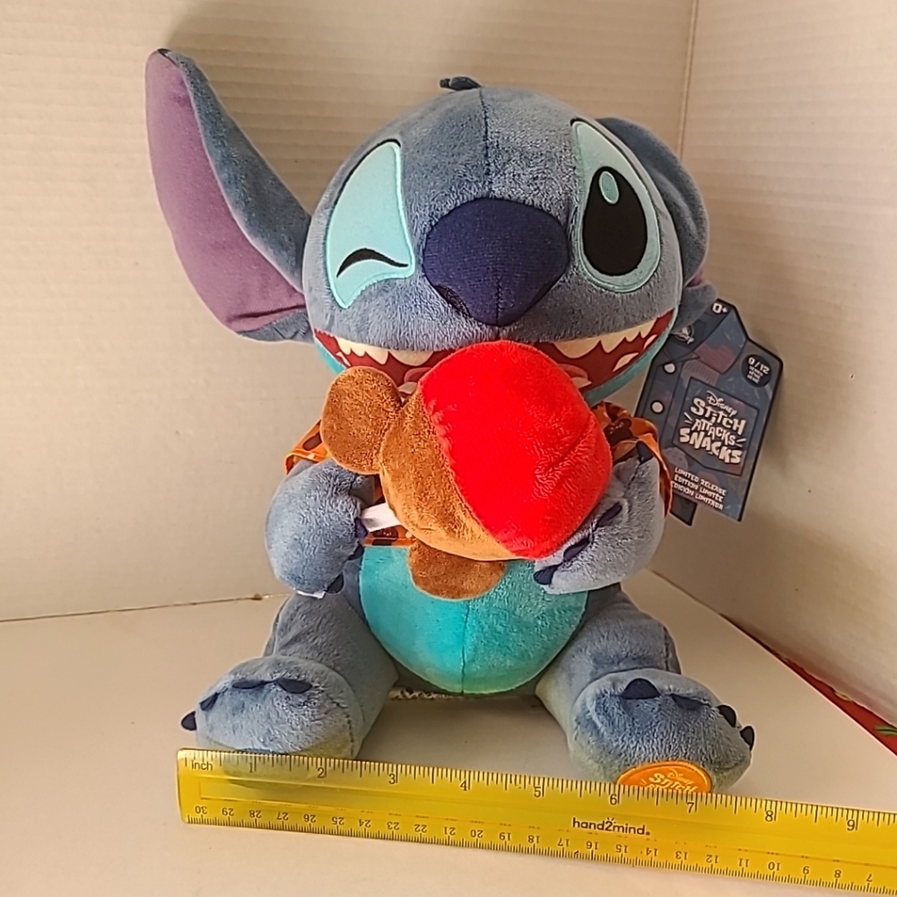 NEW 2024 Disney Stitch Attacks Snacks Mickey Caramel Apple Plush Series 9/12 - Picture 3 of 11